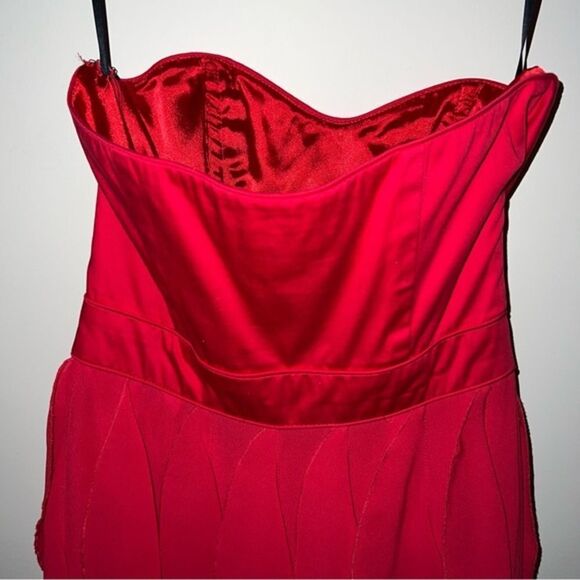 French Connection Women’s Candice Red Ruffle Dress‎ - Picture 4 of 11